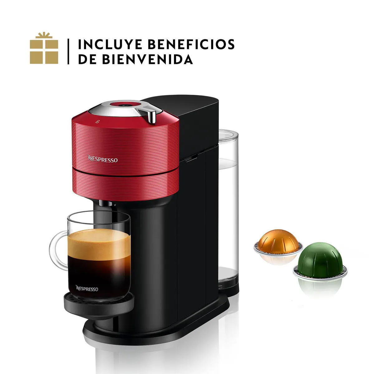 NESPRESSO - Cafetera Nespresso Vertuo Next Rojo