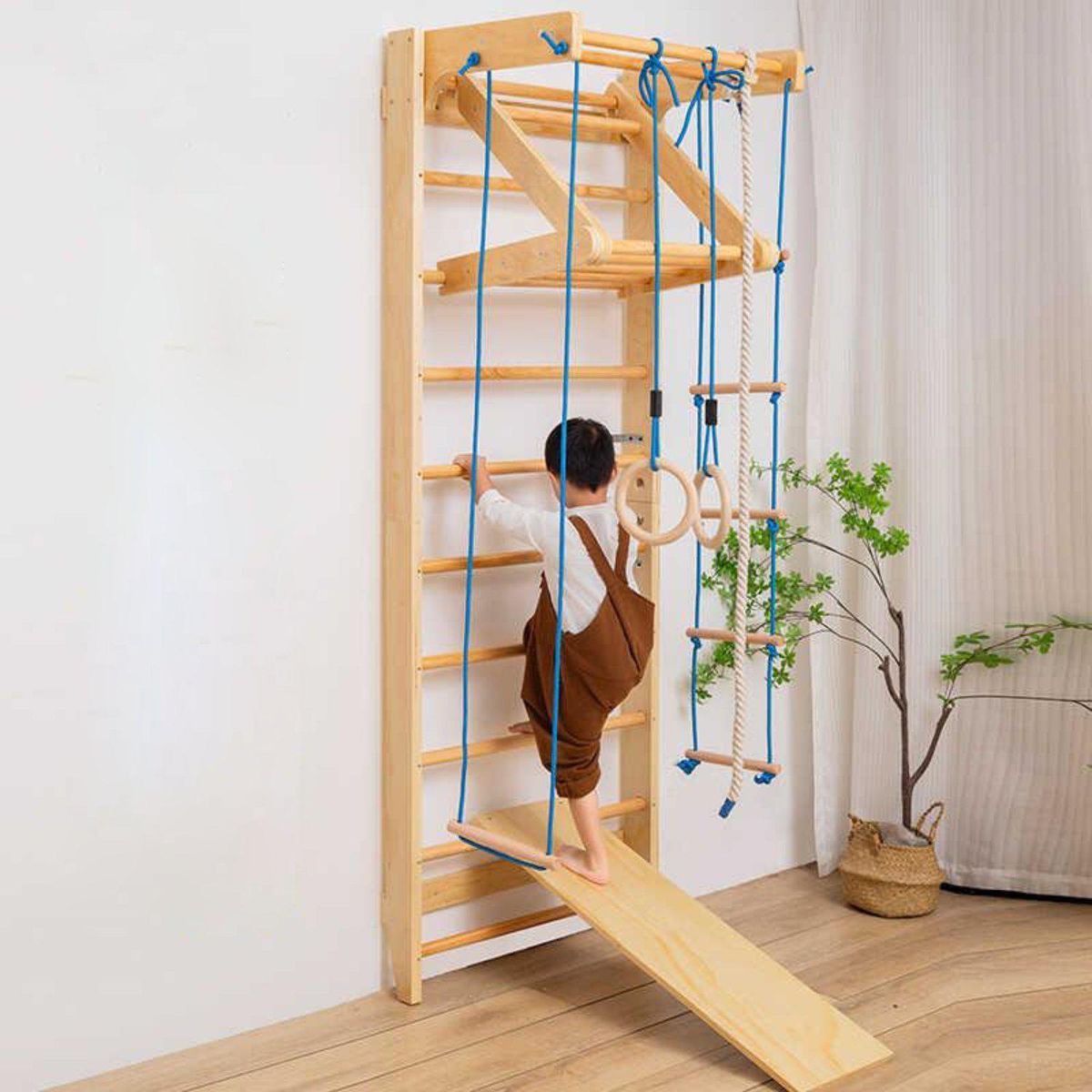 KIDSCOOL - Juego de Escalada 80x220x60 cm Natural