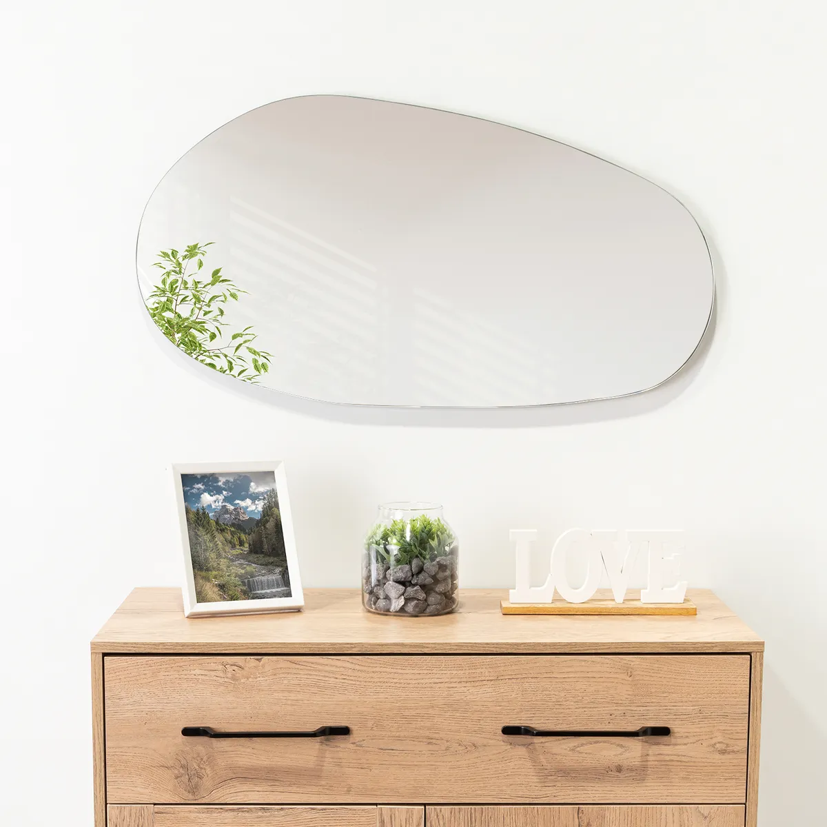 TUHOME -  Espejo Baño Forma Irregular 88x46 cm Tribeka