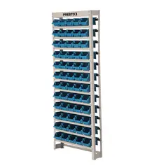 PRESTO - Rack 18x60x150 cm con 60 cajas organizadoras
