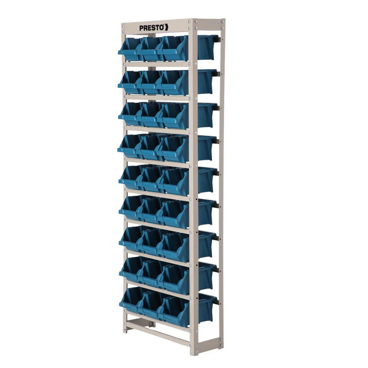 PRESTO - Rack 27x53x150 cm con 27 cajas organizadoras
