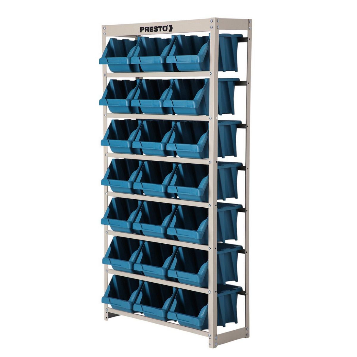 PRESTO - Rack 34x75x150 cm con 21 cajas organizadoras