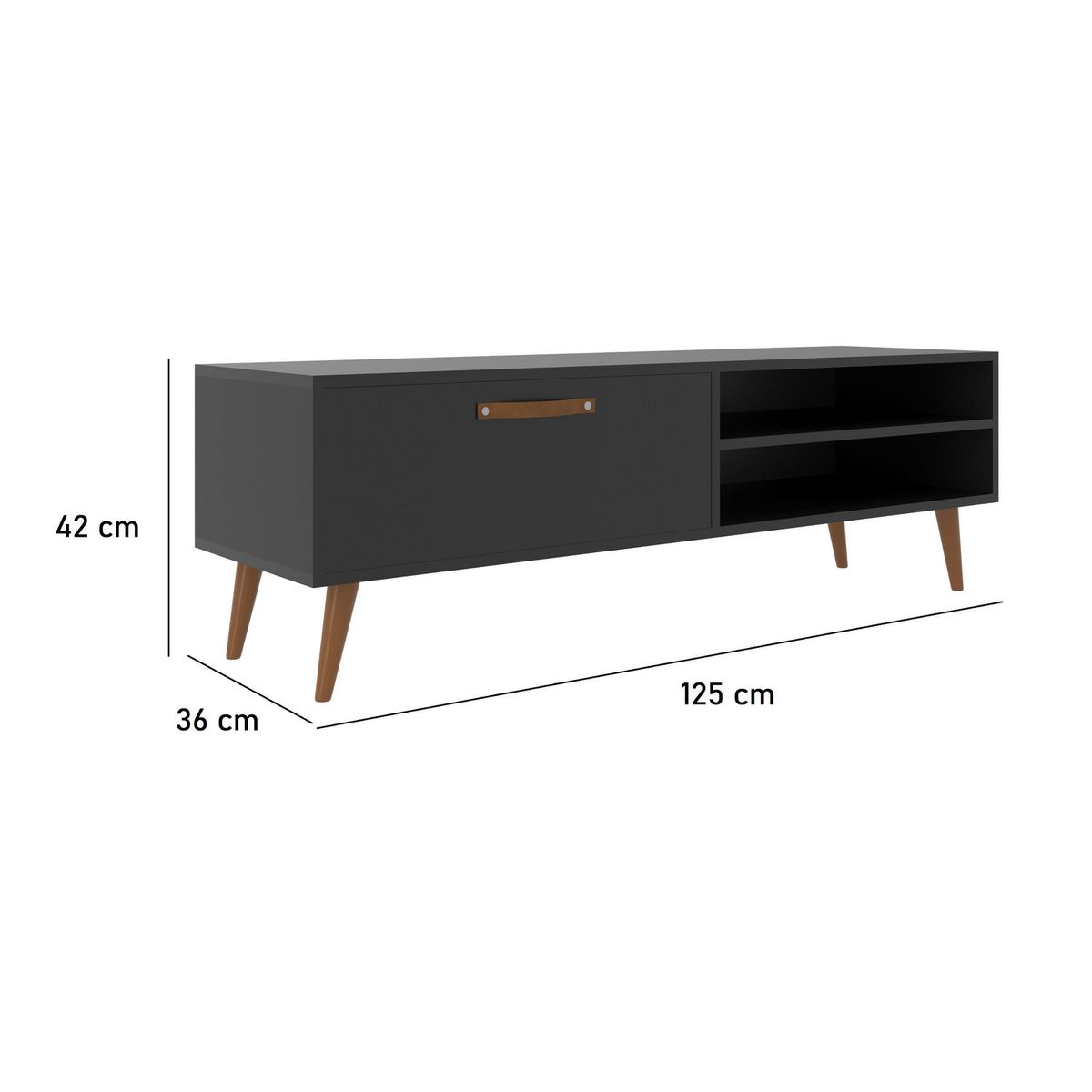 ALTAVISION - Rack TV 50 " Miami Negro 125x42x36 cm