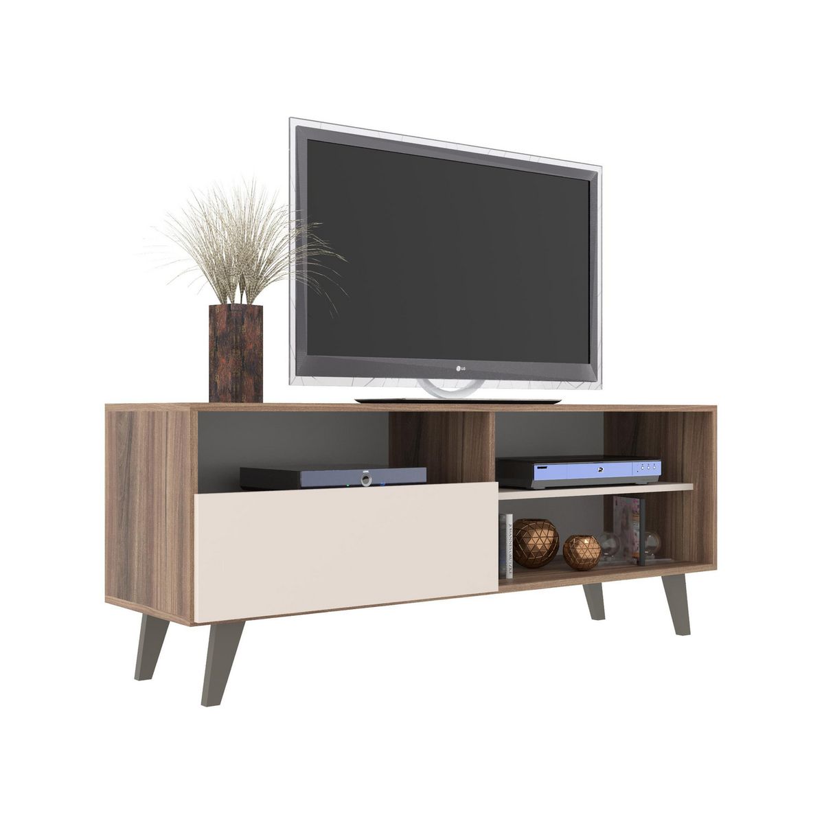ALTAVISION - Rack TV 55 " Detroit Café -blanco 136x53.5x36 cm
