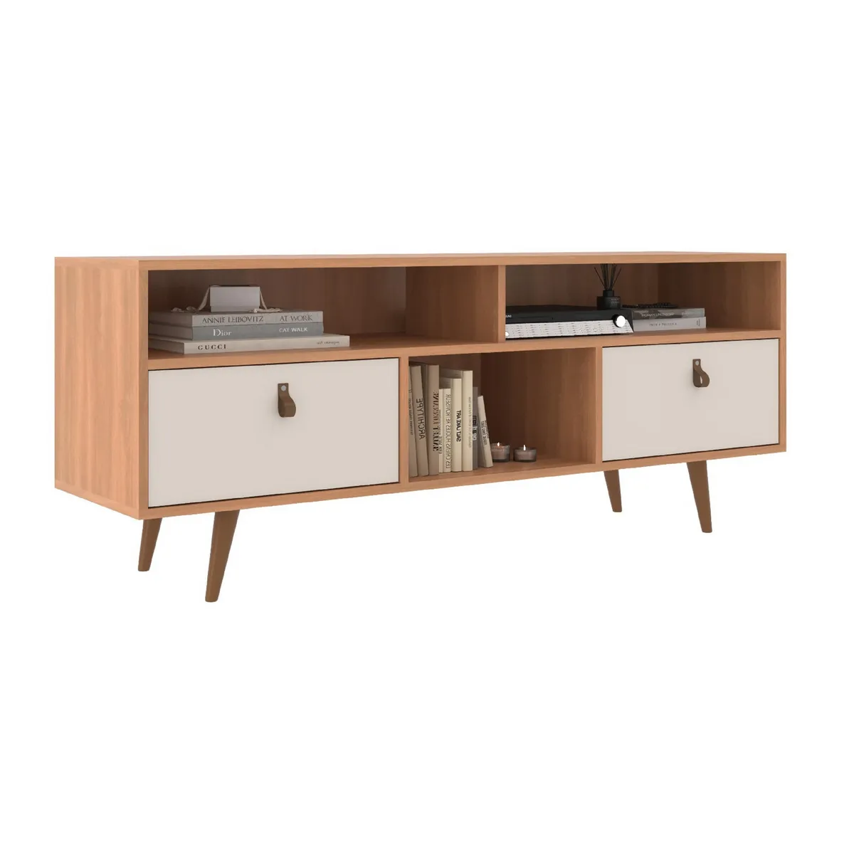 ALTAVISION - Rack TV 55 " Chicago Café - blanco 136x54x36 cm