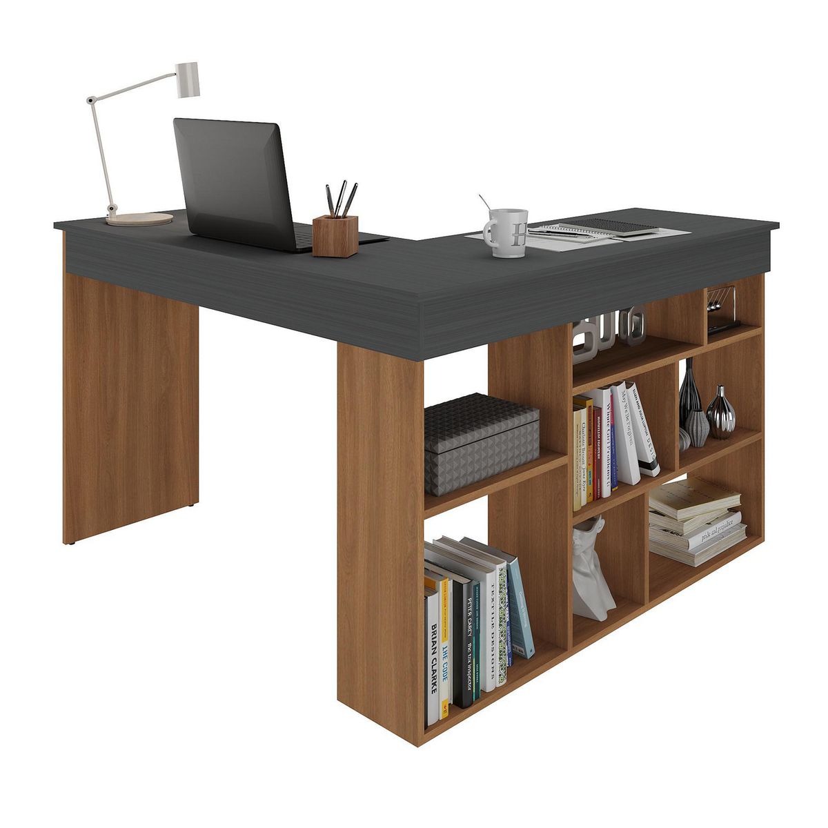 ALTAVISION - Escritorio en L Esquinero Nogal 115.5x75x120 cm