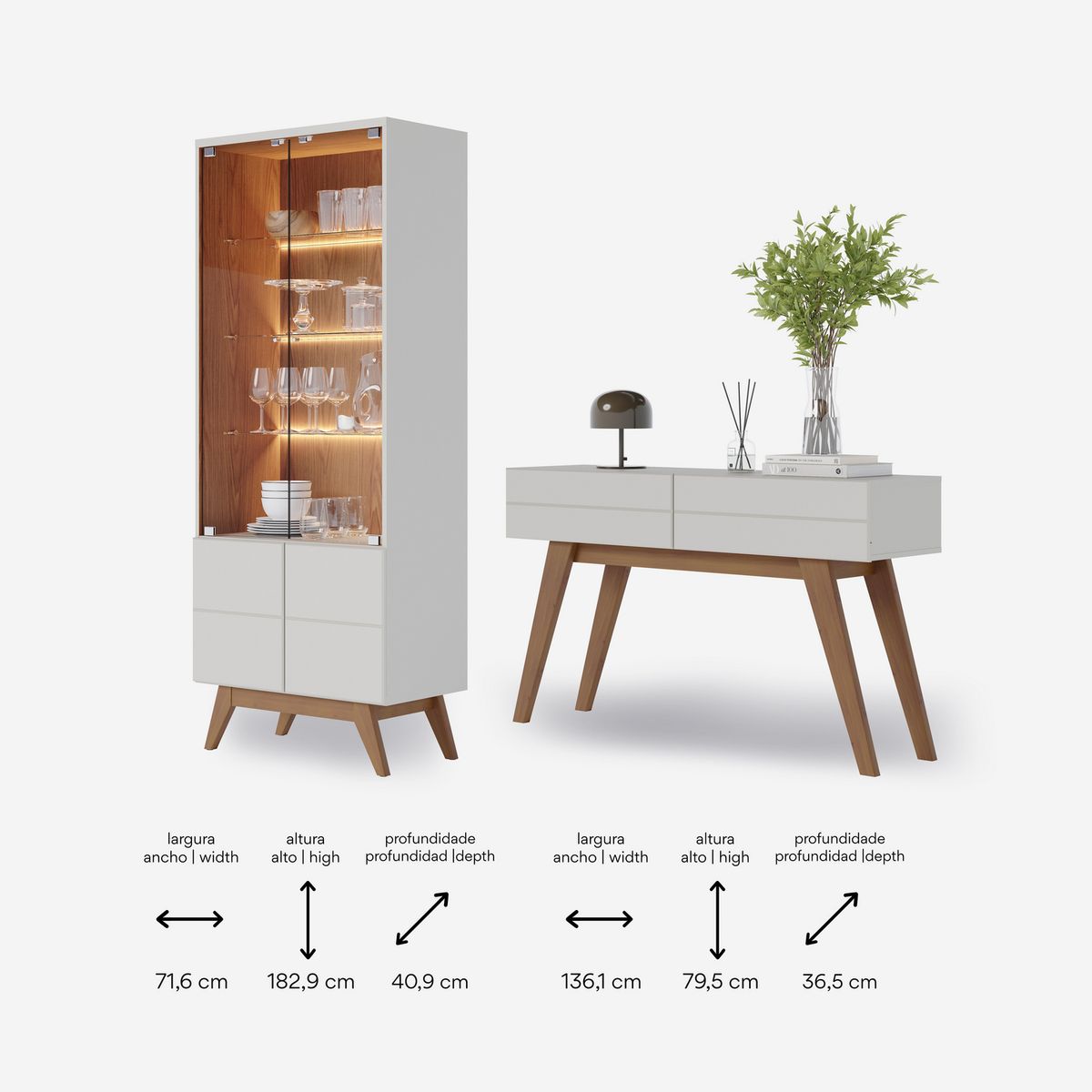 DI PORETTI - Combo vitrina + arrimo Noronha