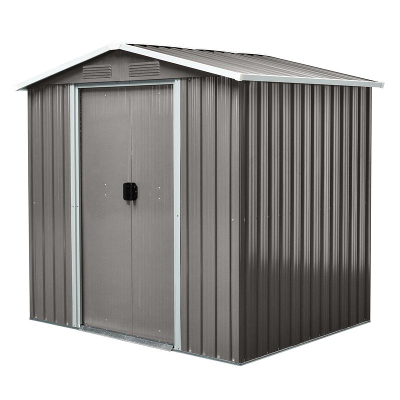 ISUNOR - Bodega Jardín Metálica SD-YX56 Gris 163x58x14 cm