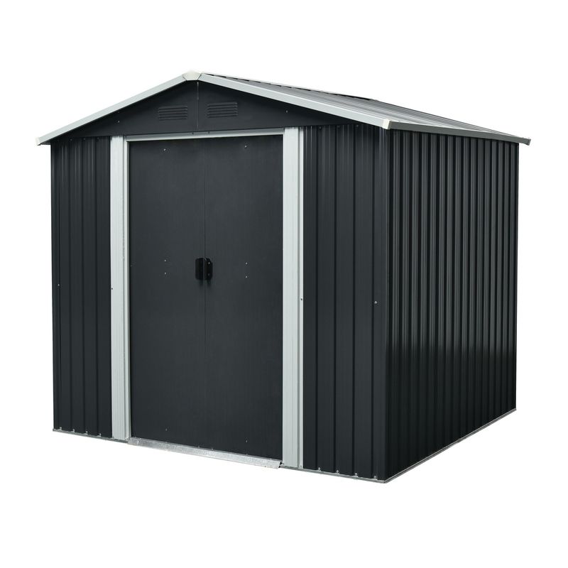 ISUNOR - Bodega Jardín Metálica SD-YX68 Gris 168x57x16.5 cm