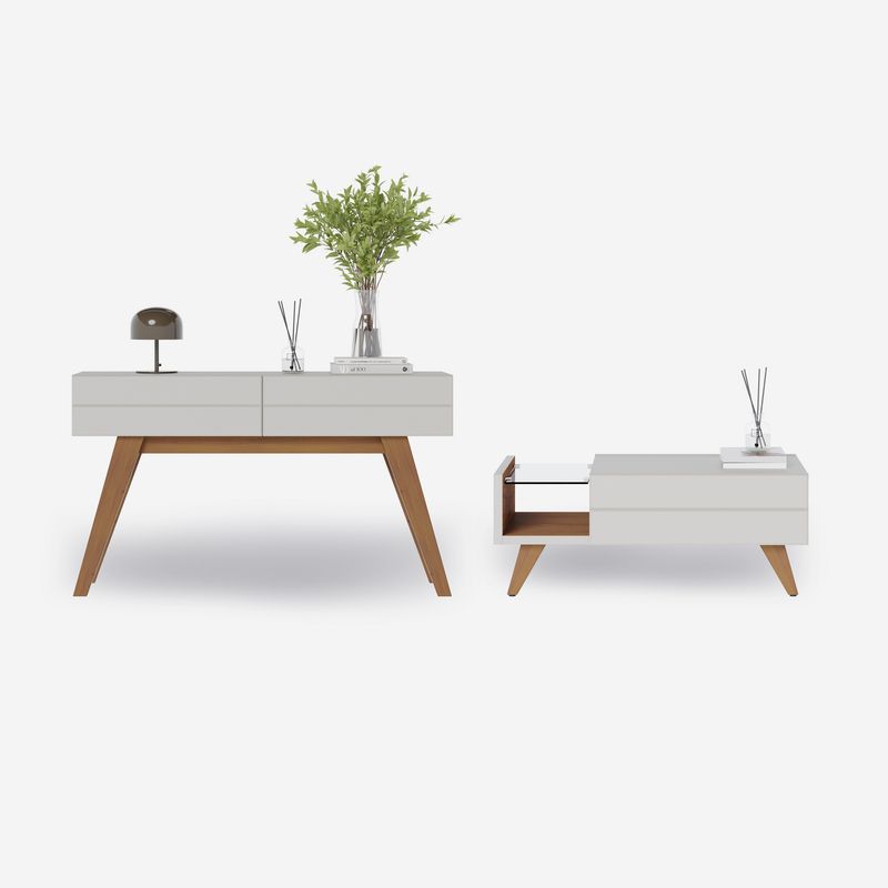 DI PORETTI - Combo mesa Noronha Blanco 54x136.1x76.5 cm
