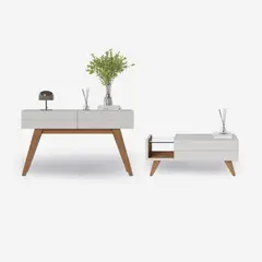DI PORETTI - Combo mesa Noronha Blanco 54x136.1x76.5 cm
