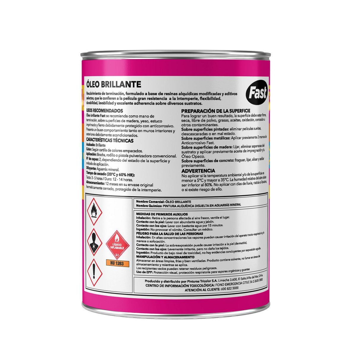 TRICOLOR - Oleo Fast Galón 0.9 l Brillante Blanco 