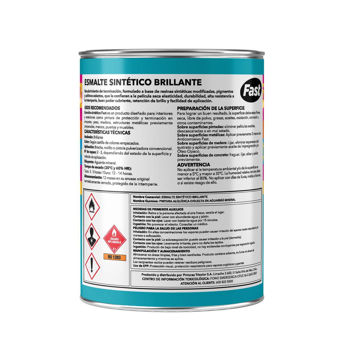 TRICOLOR - Estmalte Sintético Tarro 0.9 l Brillante Blanco 