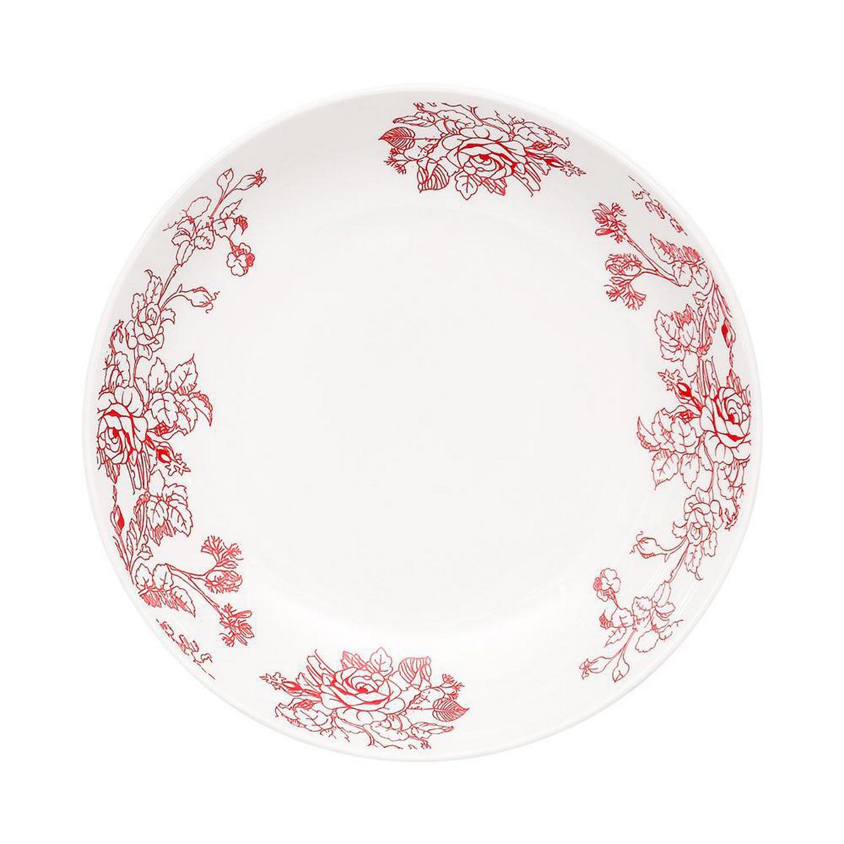 DORAL - Set 4 Platos Base 28 cm Porcelana Flor Rosado