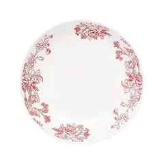 DORAL - Set 4 Platos Hondo 21 cm Porcelana Flor Rojo