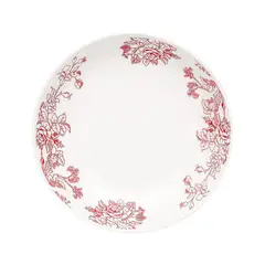 DORAL - Set 4 Platos Pan 18 cm Porcelana Flor Rojo