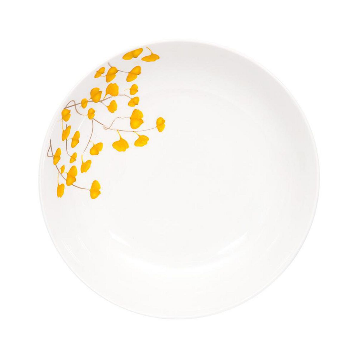 DORAL - Set 4 Platos Base 28 cm Porcelana Flor Amarillo