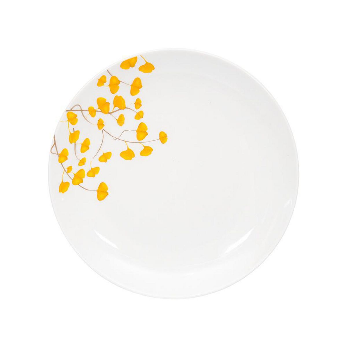 DORAL - Set 4 Platos Hondo 21 cm Porcelana Flor Amarillo