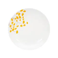 DORAL - Set 4 Platos Hondo 21 cm Porcelana Flor Amarillo