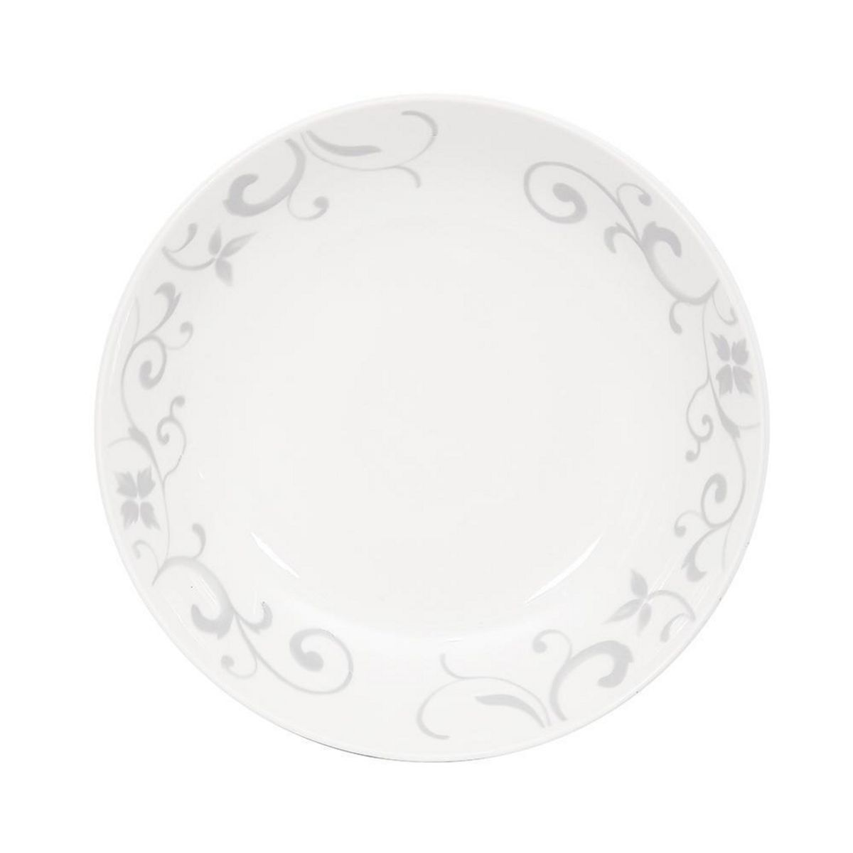 DORAL - Set 4 Platos Base 28 cm Porcelana Flor Gris