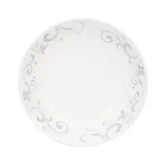 DORAL - Set 4 Platos Base 28 cm Porcelana Flor Gris