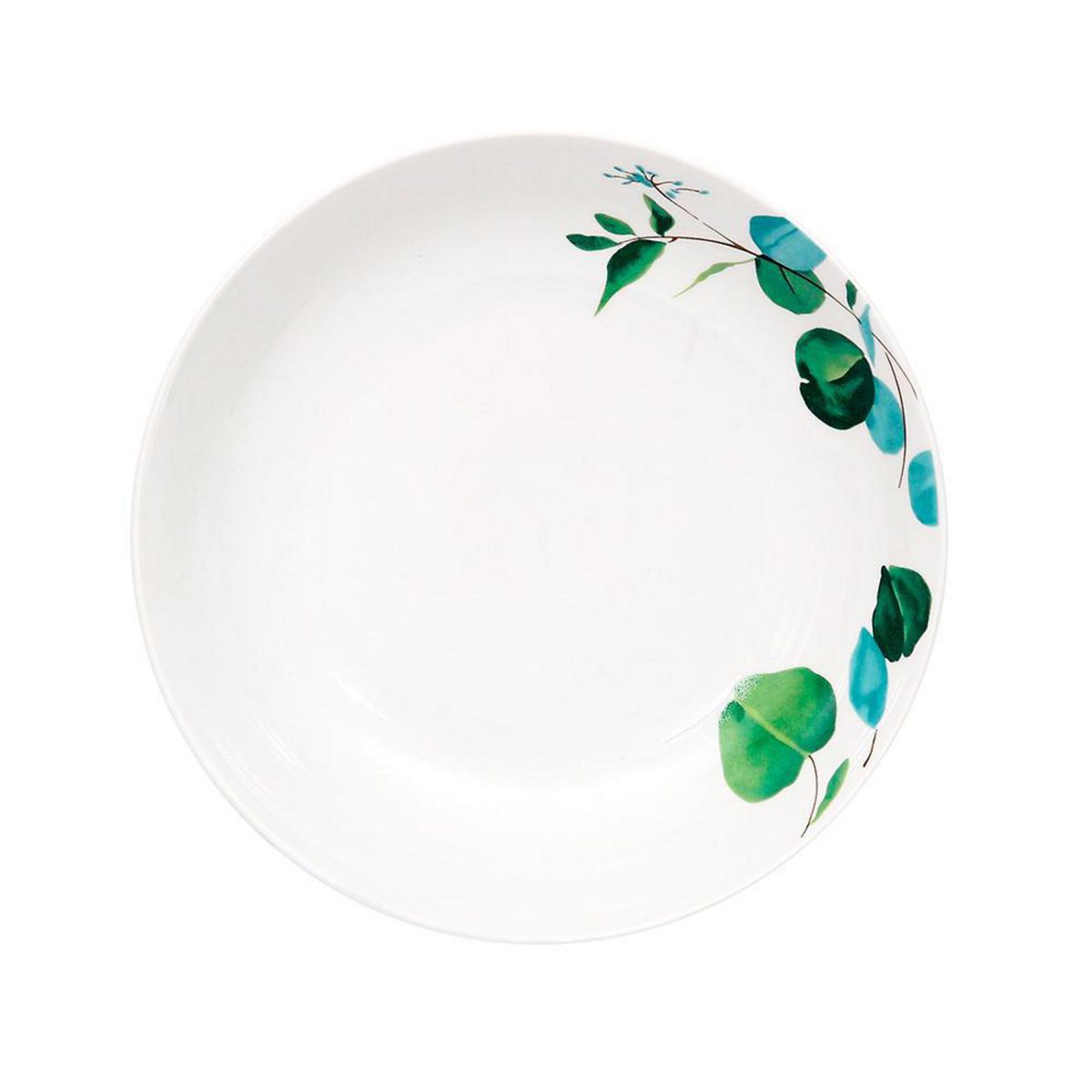 DORAL - Set 4 Platos Pan 18 cm Porcelana Flor Verde