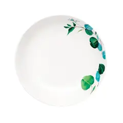 DORAL - Set 4 Platos Pan 18 cm Porcelana Flor Verde