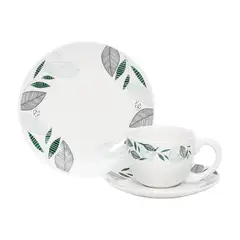 DORAL - Set Vajilla 12 Piezas Porcelana Eva Verde