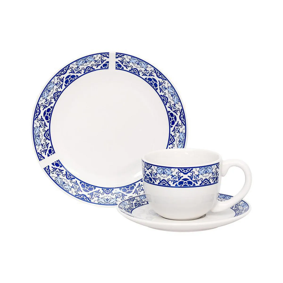 DORAL - Set Vajilla 12 Piezas Porcelana Amelia Azul
