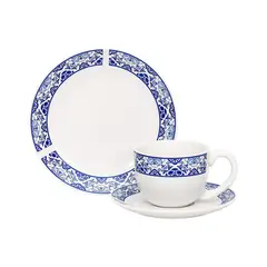 DORAL - Set Vajilla 12 Piezas Porcelana Amelia Azul