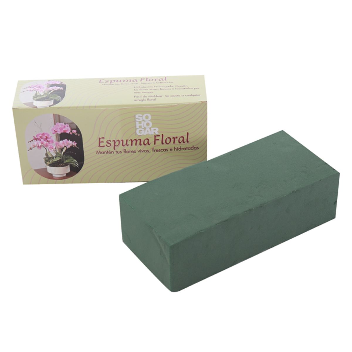 SOHOGAR - Espuma Para Arreglos De Flores Naturales 23x10,8x7,3 cm