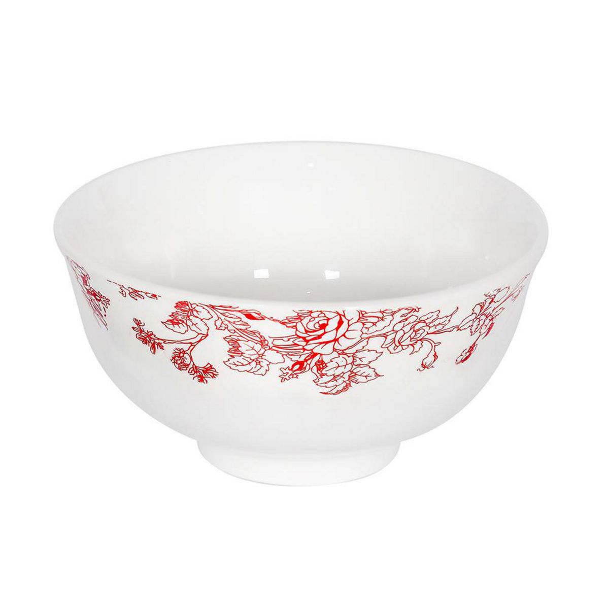 DORAL - Set de 4 Bowls Postre Flor Rojo