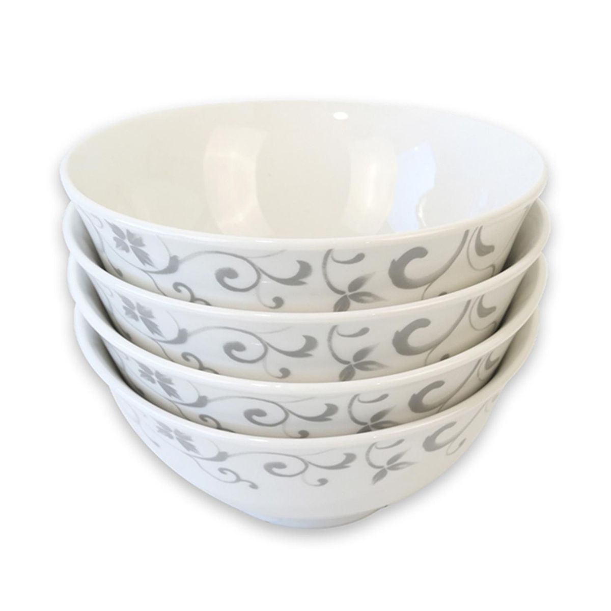DORAL - Set de 4 Bowls Postre Flor Gris