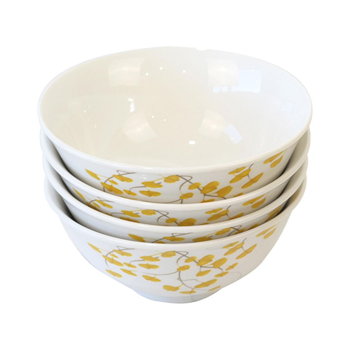 DORAL - Set de 4 Bowls Postre Flor Amarillo