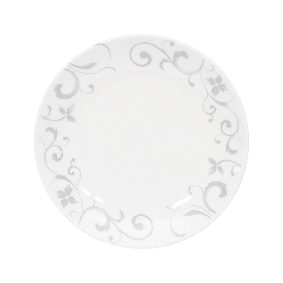 DORAL - Set 4 Platos Hondo 21 cm Porcelana Flor Gris