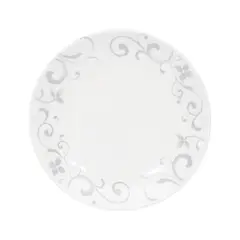 DORAL - Set 4 Platos Hondo 21 cm Porcelana Flor Gris