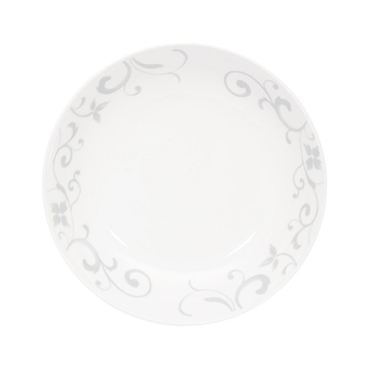 DORAL - Set 4 Platos Pan 18 cm Porcelana Flor Gris