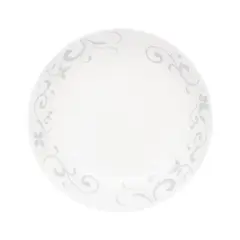 DORAL - Set 4 Platos Pan 18 cm Porcelana Flor Gris