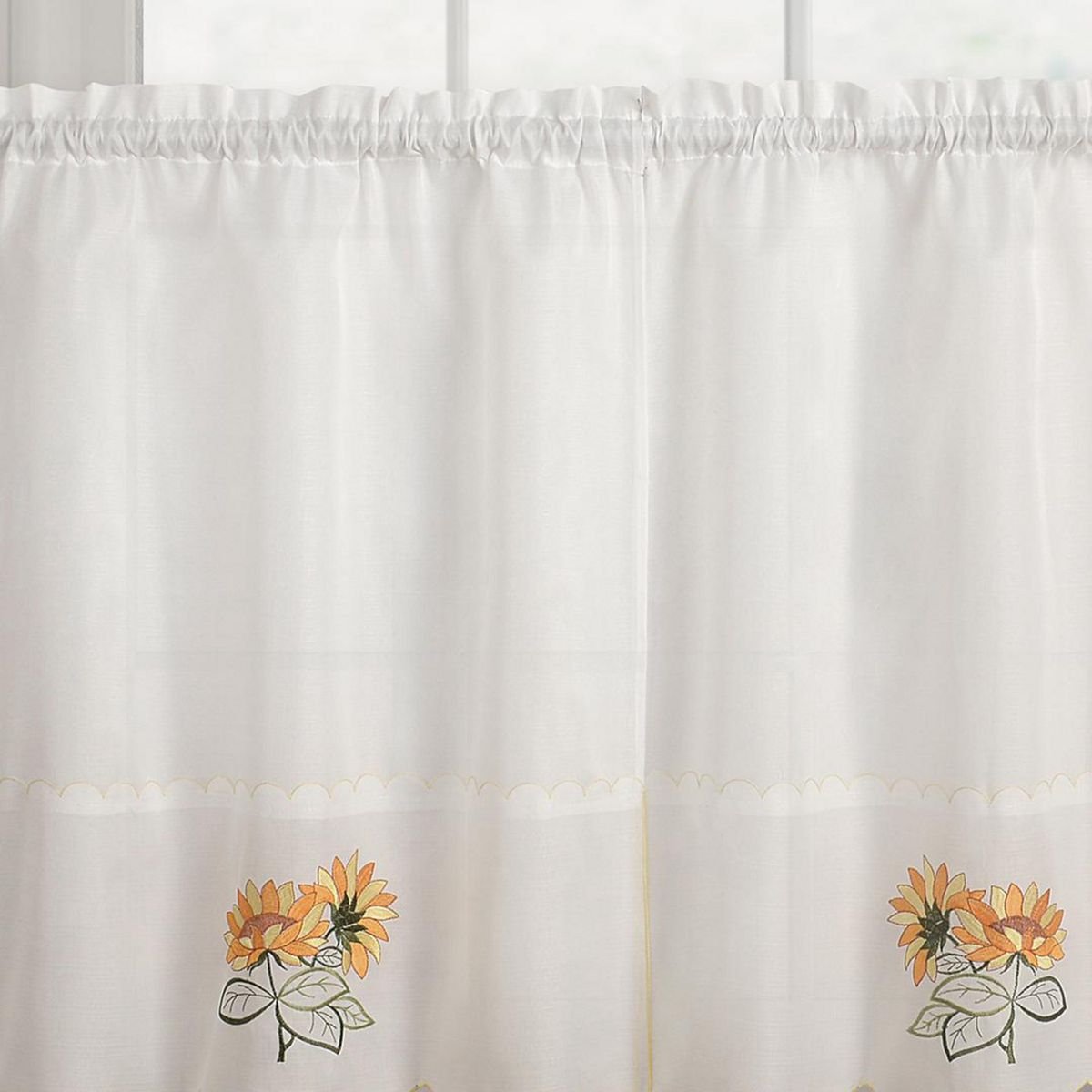DORAL - Set 3 Cortinas De cocina 148x40 cm Blanco