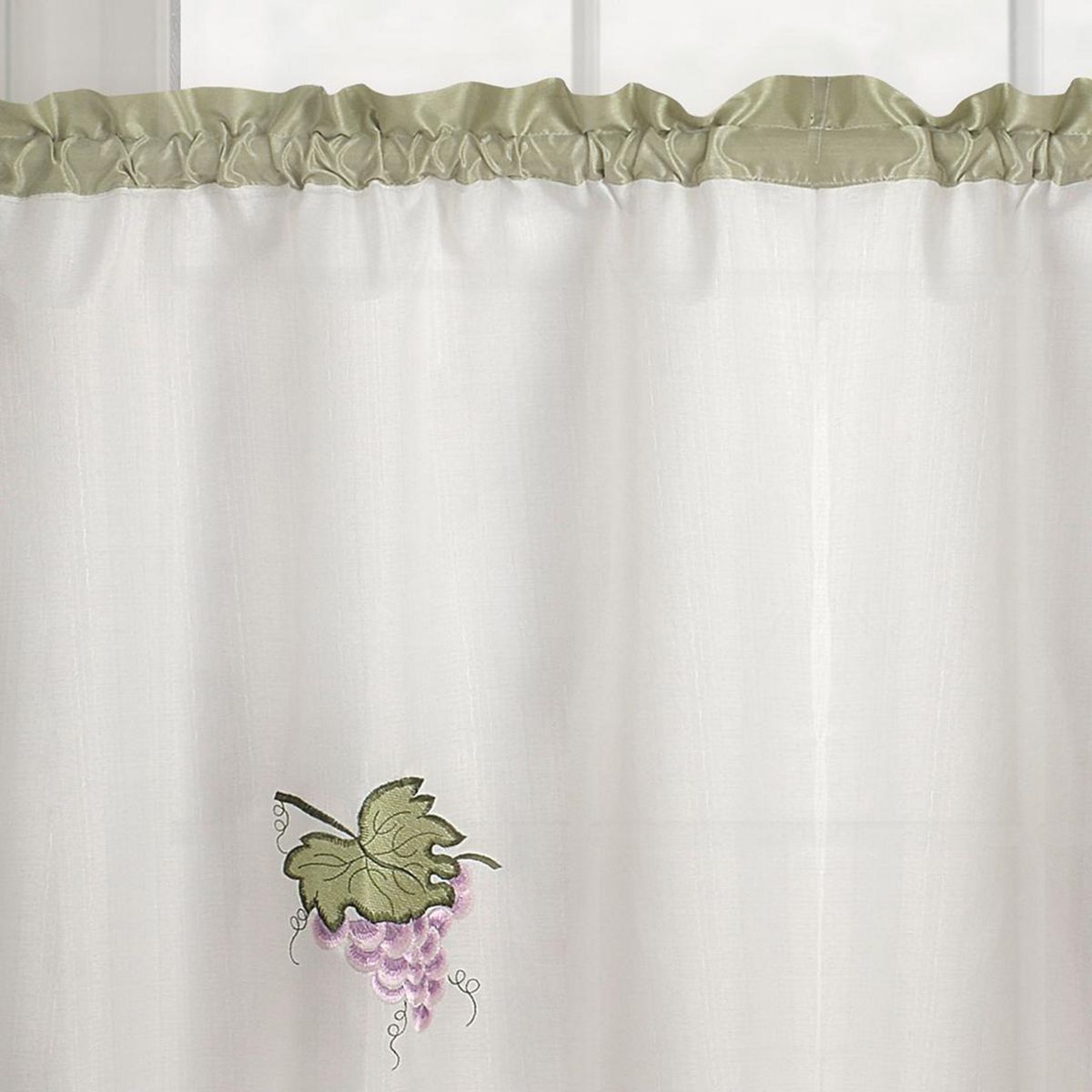 DORAL - Set 3 Cortinas De cocina 148x40 cm Blanco