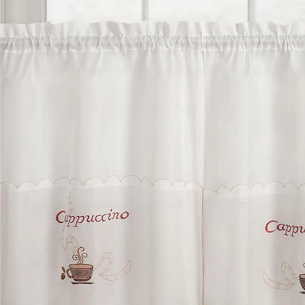 DORAL - Set 3 Cortinas De cocina 148x40 cm Blanco