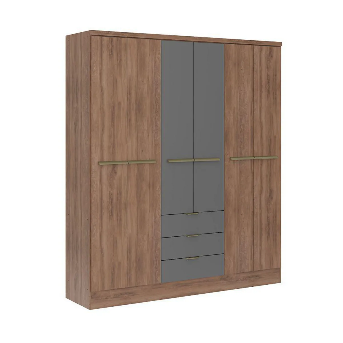 ROCA - Closet 6 Puerta(s) 3 Cajón(es) 5 Repisa(s) 130x206x46.50 cm Canela