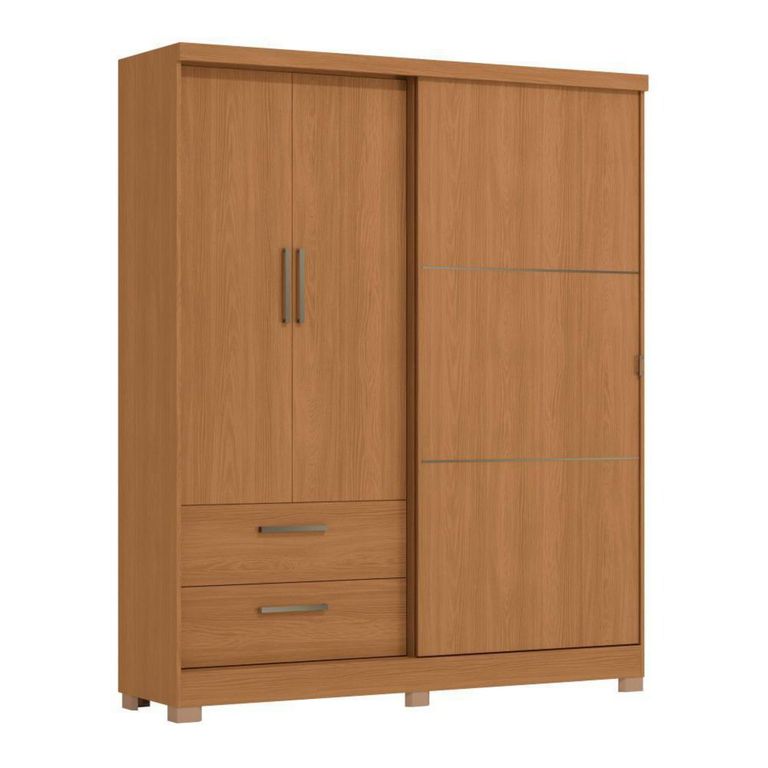 Closet 3 Puerta(s) 2 Cajón(es) 4 Repisa(s) 180x218x50 cm Café