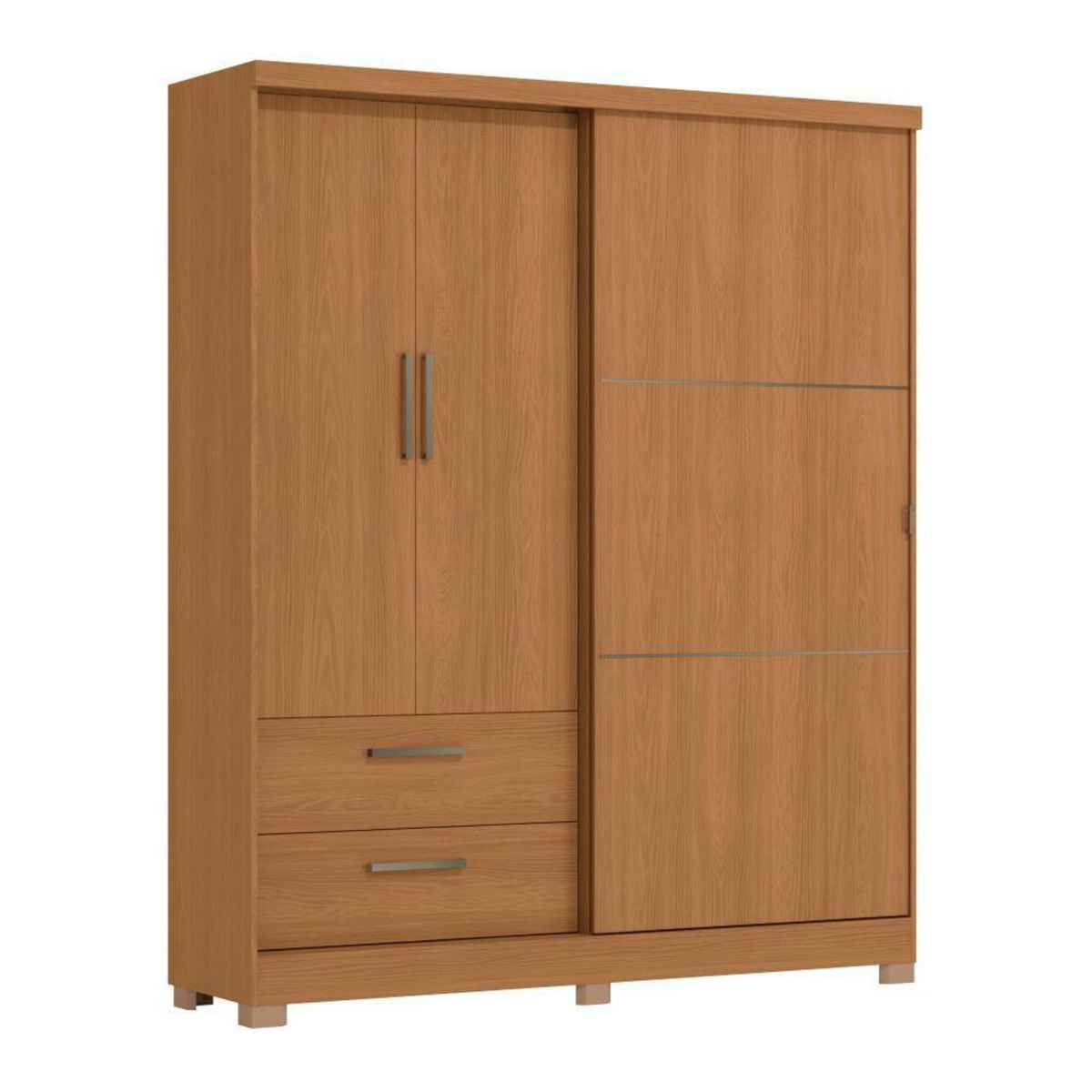 ROCA - Closet 3 Puerta(s) 2 Cajón(es) 4 Repisa(s) 180x218x50 cm Canela