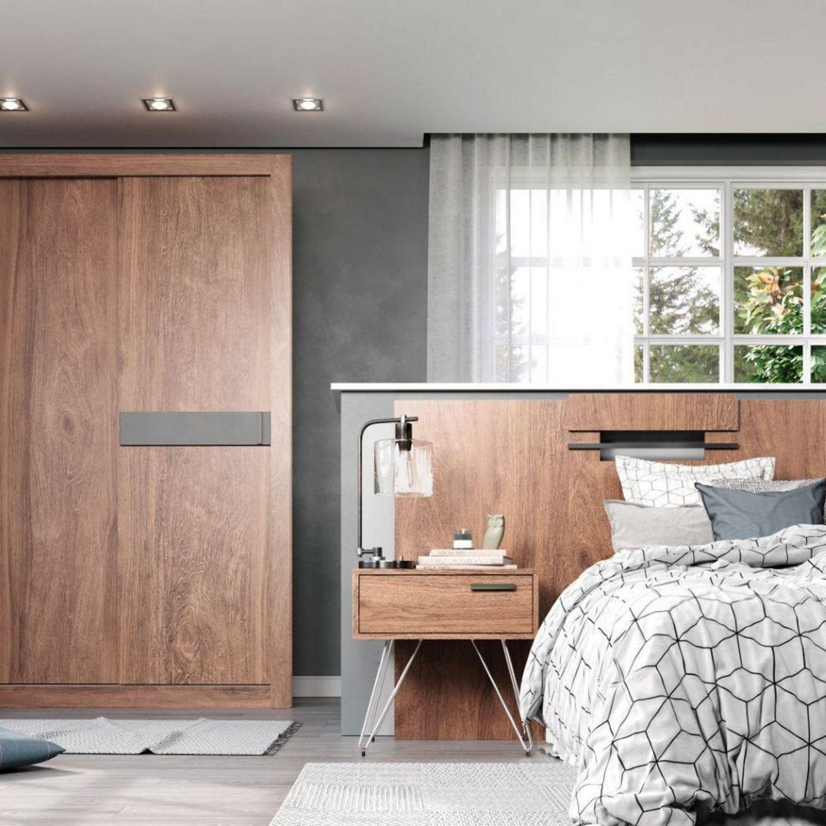 ROCA - Closet 2 Puerta(s) 2 Cajón(es) 3 Repisa(s) 130x210x52 cm 