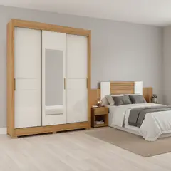 DI PORETTI - Combo closet 3 Puerta(s) 3 Cajón(es) 6 Repisa(s) 202x212x52 cm Café