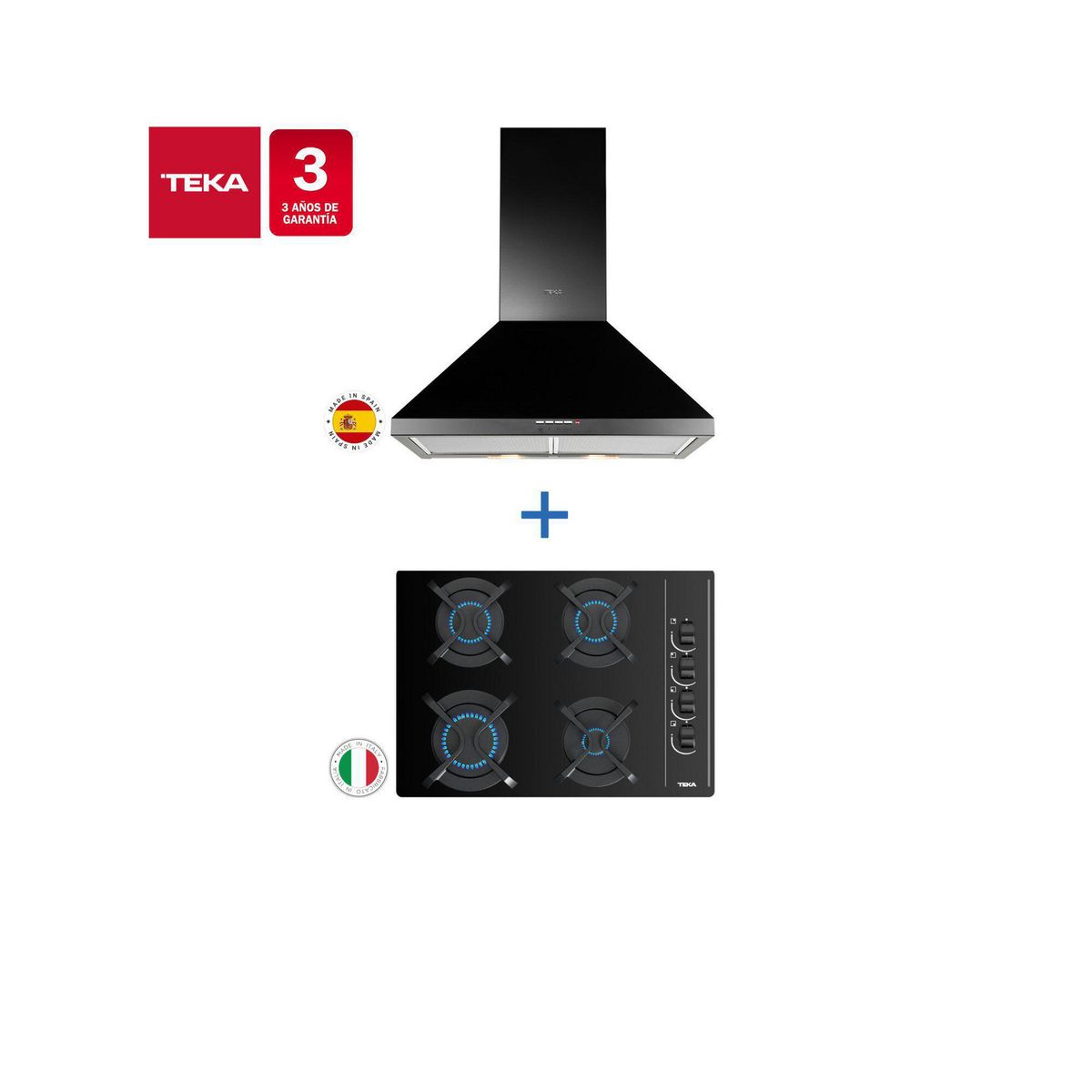 TEKA - Combo Empotrado Encimera, Campana, Gbc 64003But + Dbb 60Bk