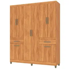 VEKKAHOME - Closet 8 Puerta(s) 2 Cajón(es) 6 Repisa(s) 163x200x47 cm Café