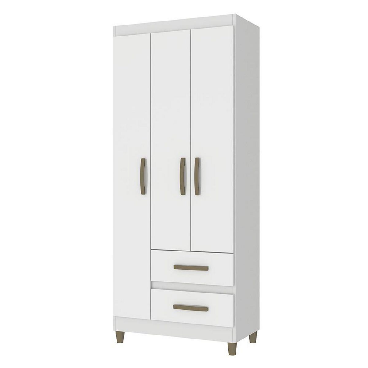 VEKKAHOME - Closet 3 Puerta(s) 2 Cajón(es) 4 Repisa(s) 75x180x40 cm Blanco