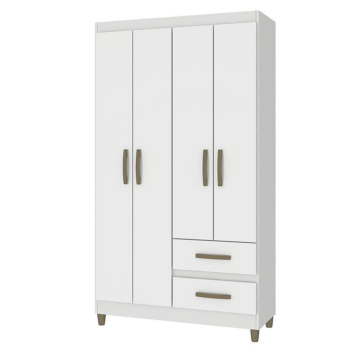 VEKKAHOME - Closet 4 Puerta(s) 2 Cajón(es) 4 Repisa(s) 99x180x40 cm Blanco